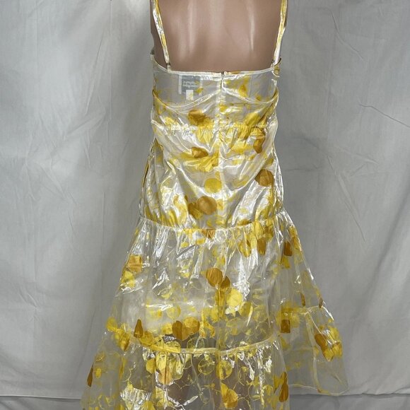 Autumn Adeigbo Women's Sleeveless Midi Dress Yellow Size 2 - Picture 2 of 8